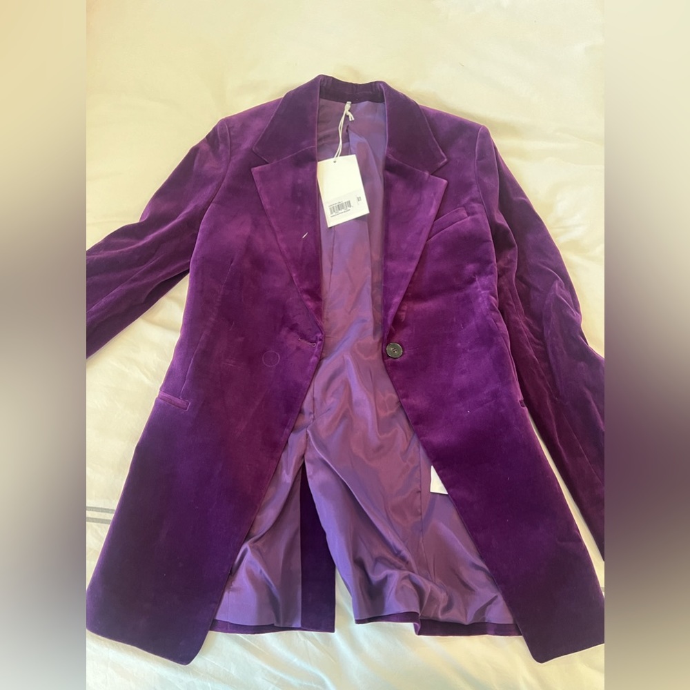 Frame Purple Velvet Blazer